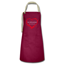 Load image into Gallery viewer, Act With Heart Artisan Apron - burgundy/khaki

