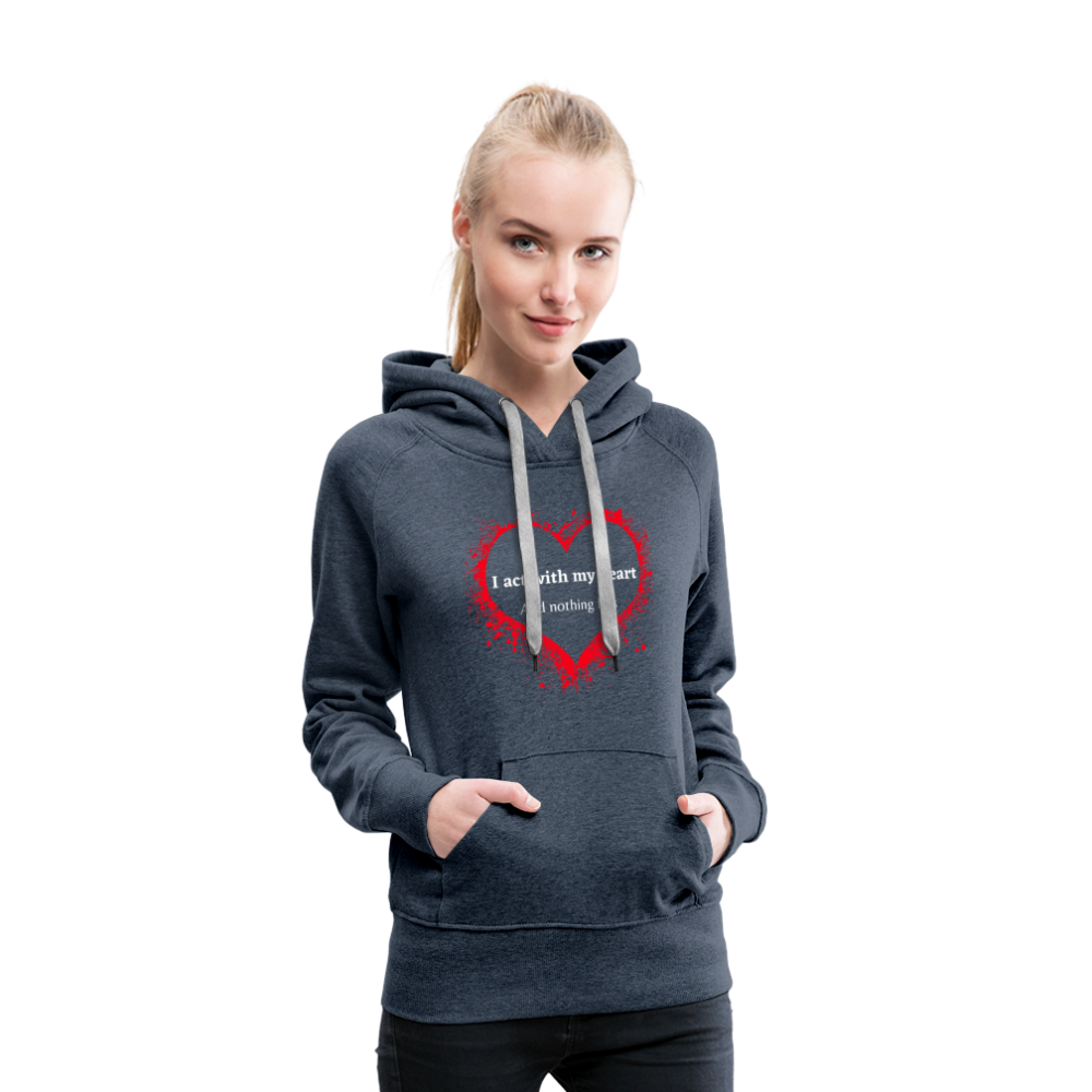Act With Heart Women’s Premium Hoodie - heather denim