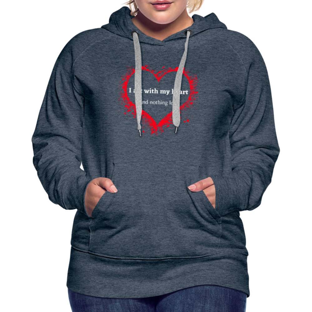 Act With Heart Women’s Premium Hoodie - heather denim
