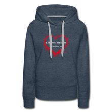 Load image into Gallery viewer, Act With Heart Women’s Premium Hoodie - heather denim
