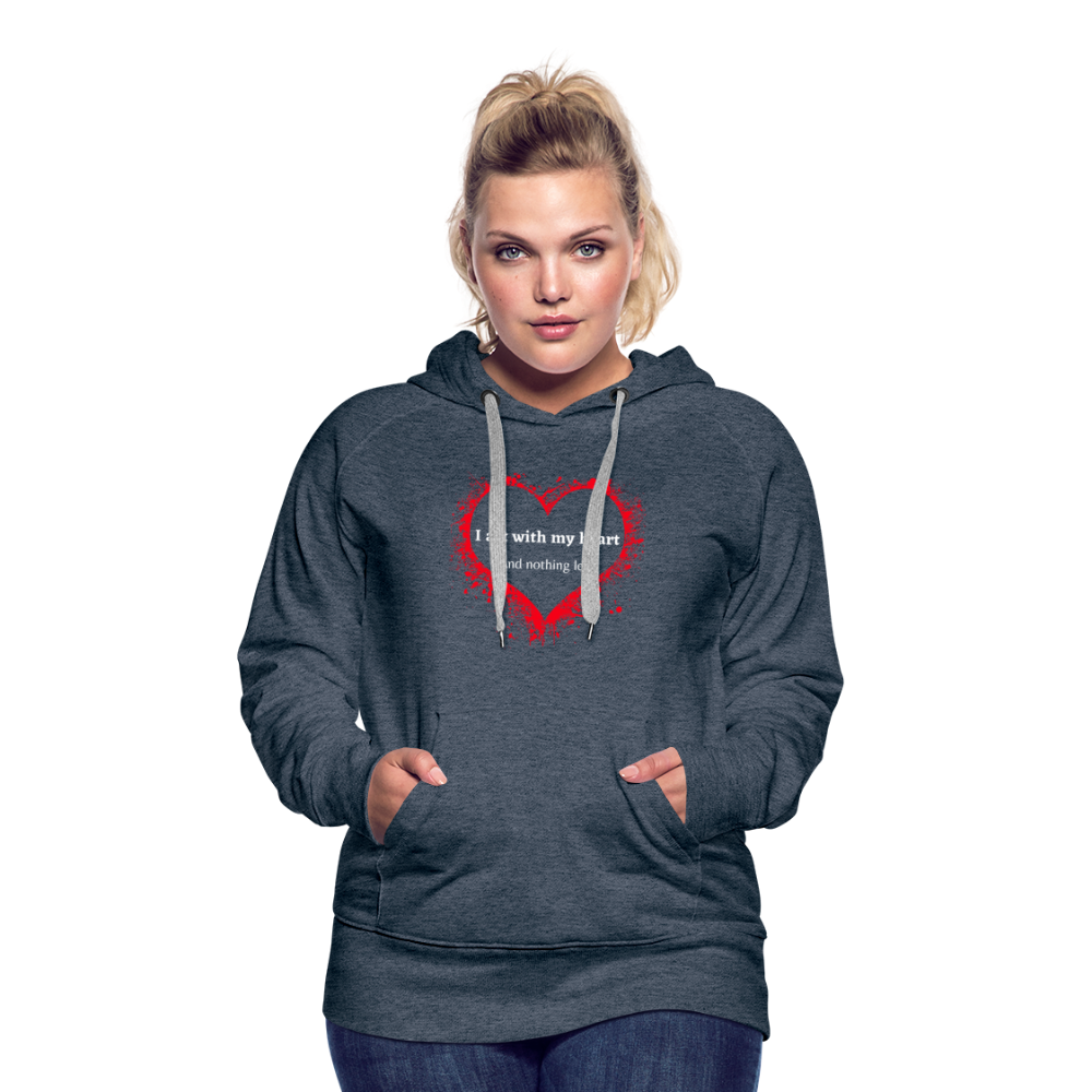 Act With Heart Women’s Premium Hoodie - heather denim