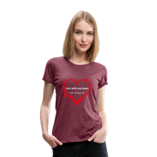 Load image into Gallery viewer, Act With Heart Women’s Premium T-Shirt - heather burgundy
