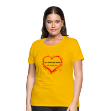 Load image into Gallery viewer, Act With Heart Women’s Premium T-Shirt - sun yellow
