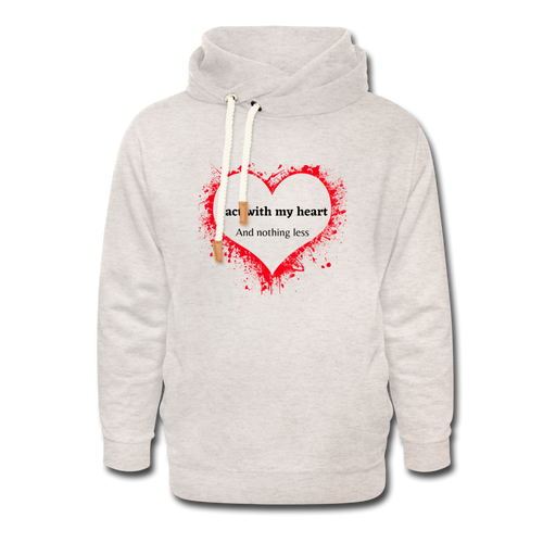 Act With Heart Shawl Collar Hoodie - heather oatmeal