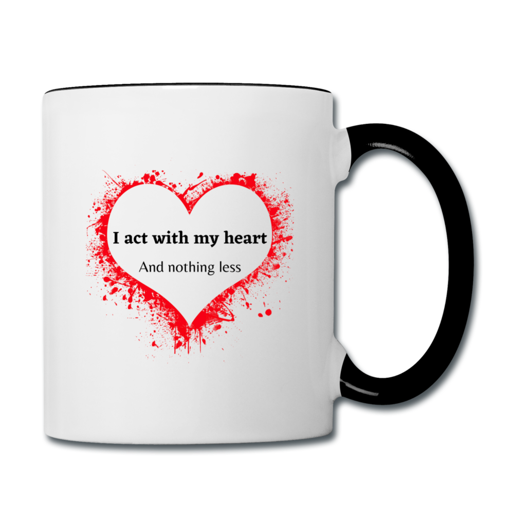 Act With Heart Contrast Coffee Mug - white/black