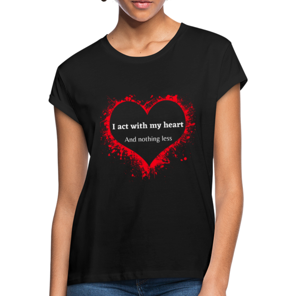 Act With Heart Women's Relaxed Fit T-Shirt - black