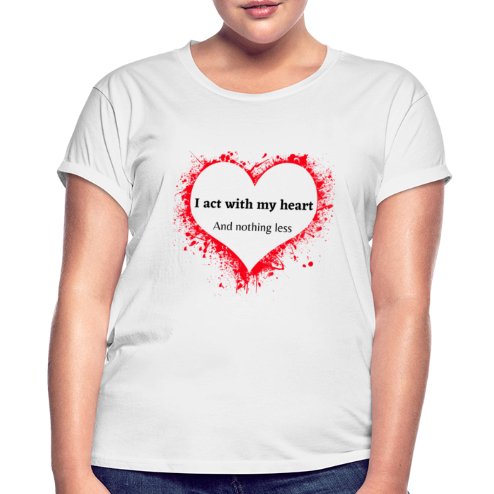 Act With Heart Women's Relaxed Fit T-Shirt - white