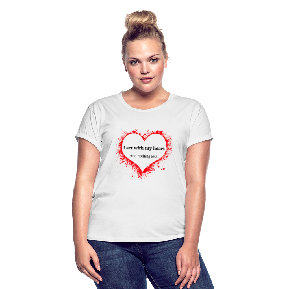 Act With Heart Women's Relaxed Fit T-Shirt - white