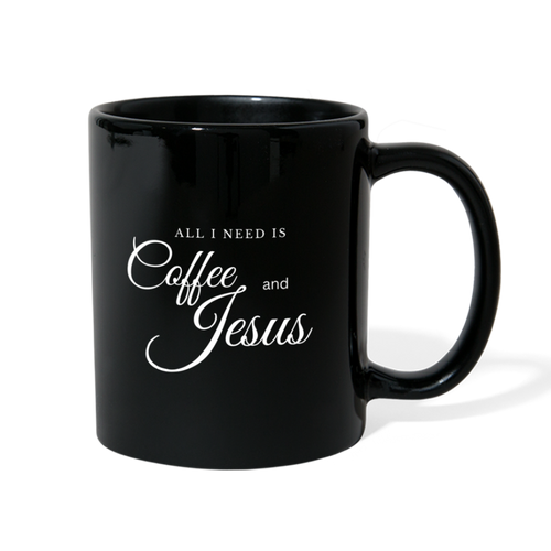 Coffee and Jesus Mug - black