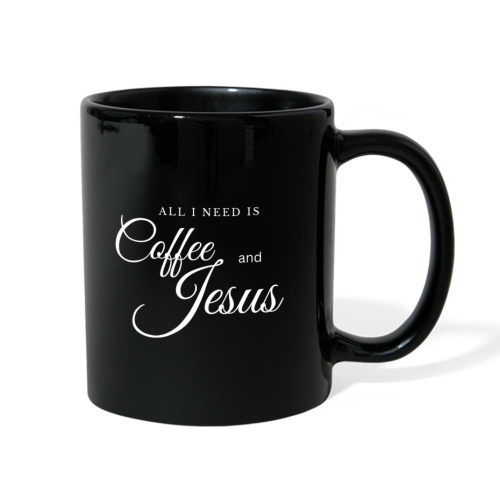 Coffee and Jesus Mug - black